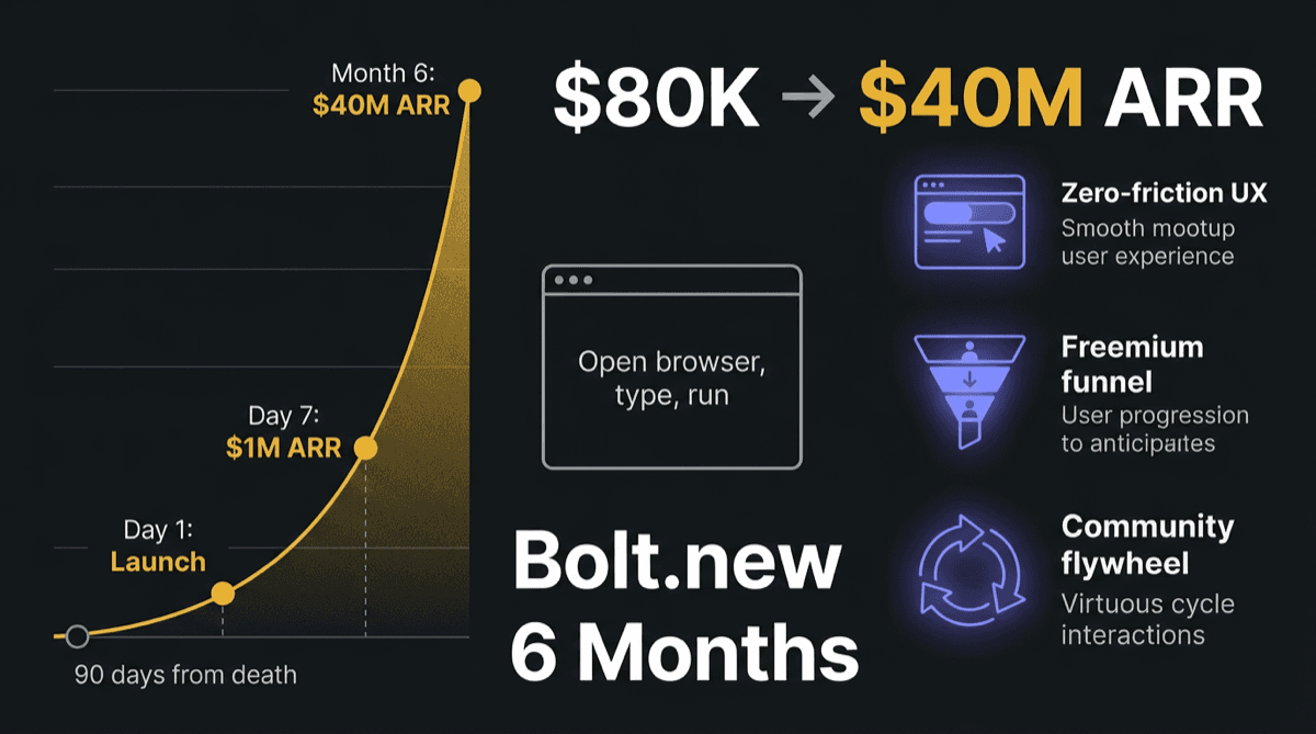 Cover Image for Bolt.new Grew to $40M ARR in 6 Months. The Story Nobody's Telling