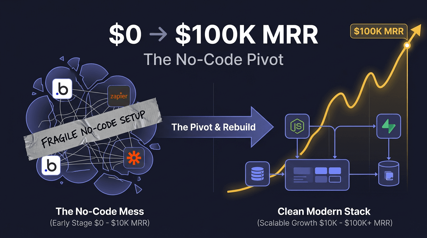 Cover Image for From Broke to $100K MRR: The No-Code Pivot That Changed Everything