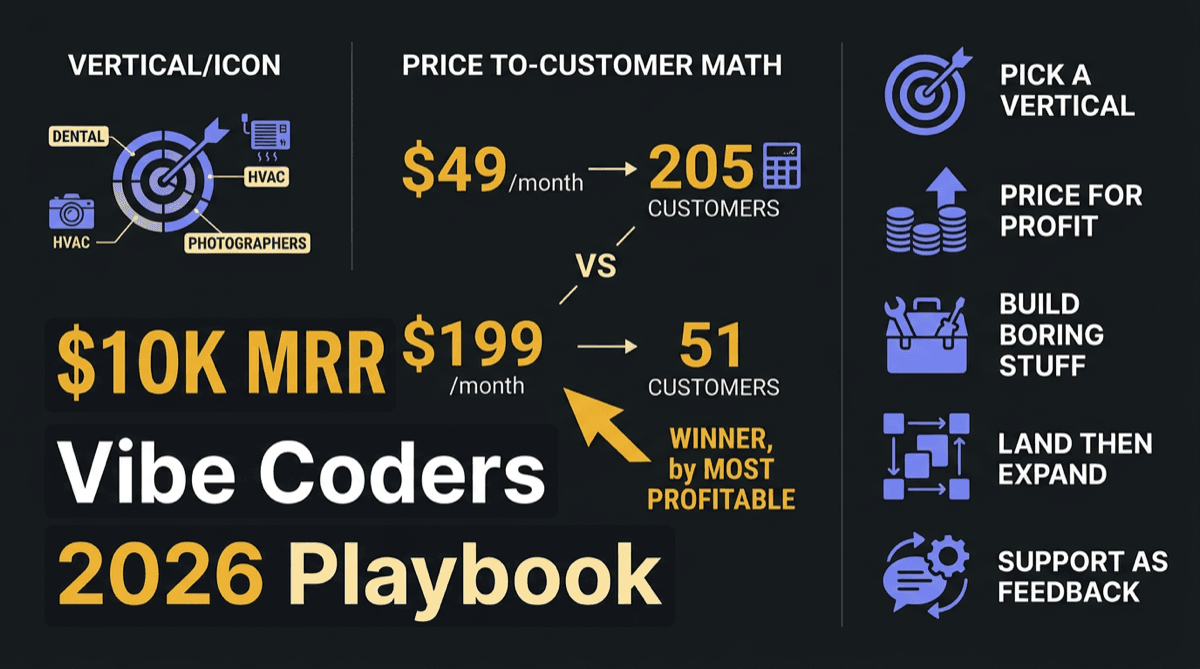 Cover Image for How Vibe Coders Actually Hit $10K MRR (2026 Playbook)