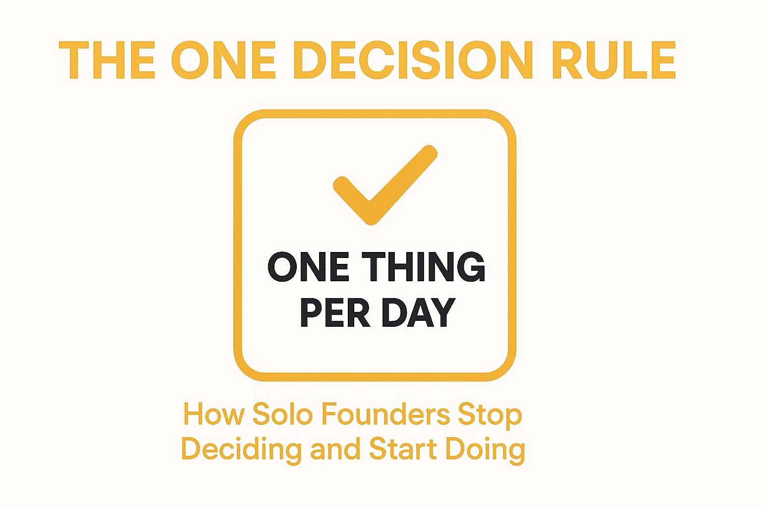 Cover Image for The One Decision Rule: How Solo Founders Can Stop Deciding and Start Doing